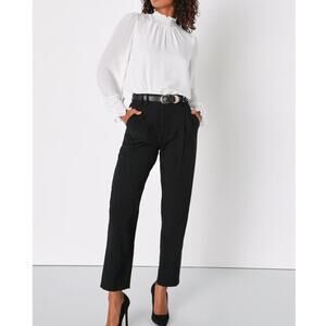 LULU'S SZ S Elevated Adoration White Smocked Mock Neck Long Sleeve Top NEW b36